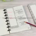 Almohadilla de tareas de papel de recarga de 7 hoyos para cuadernos de discboo